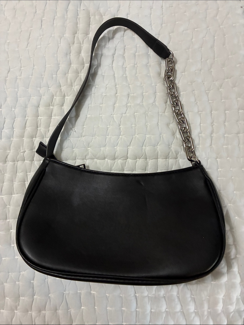 Worthington Black Mini Shoulder Bag with Silver Chain